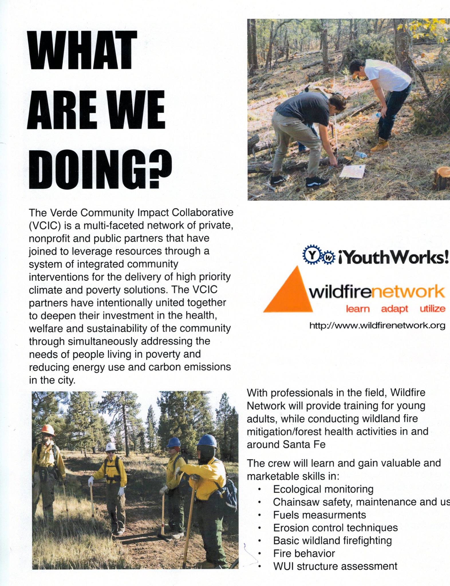 Wildfire network provides training for young adults as part of the Verde Community Impact Collaborative.